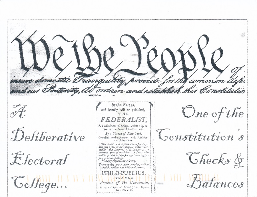 Cover of postcard with text of Constitution