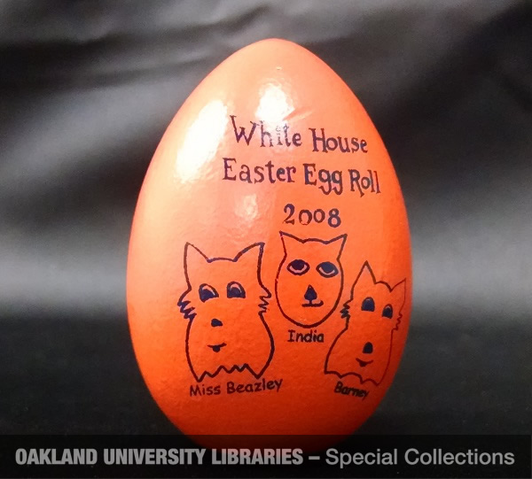 2008 White House Easter Egg, signed by President and First Lady