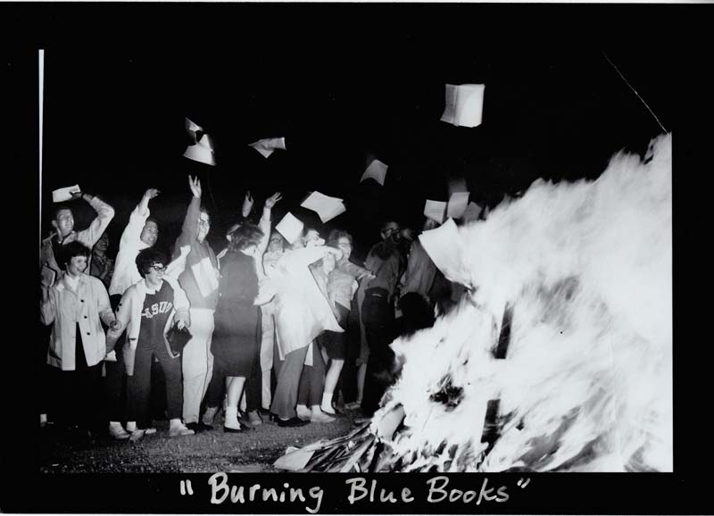 blue book burning