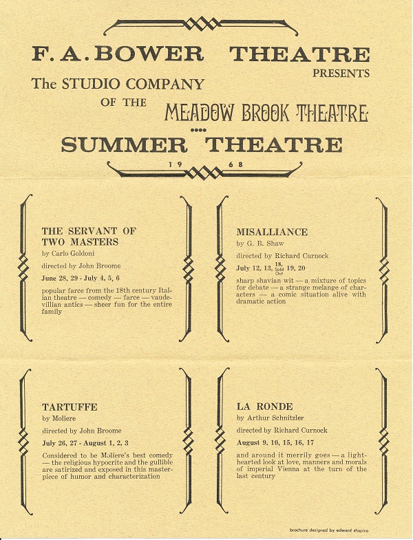 Flyer for first season of Studio Company