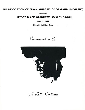 Cover of the Black Graduates Awards Dinner program, 1976-1977