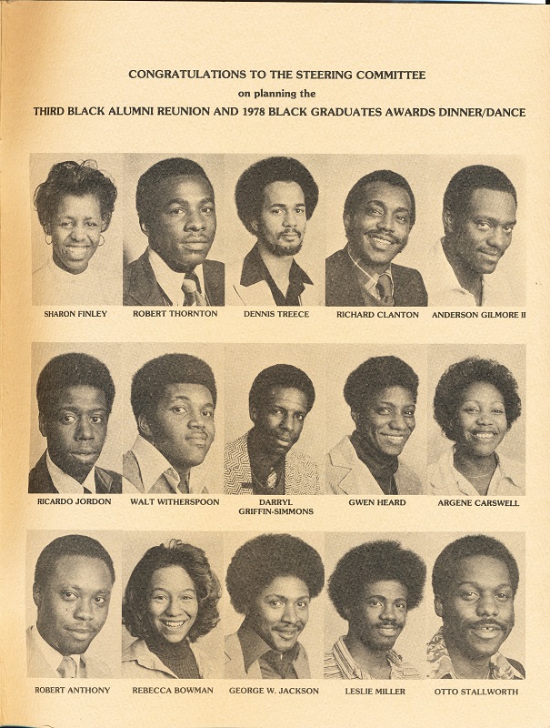 Photos from a page of the 1978 Black Graduates Awards Dinner program.