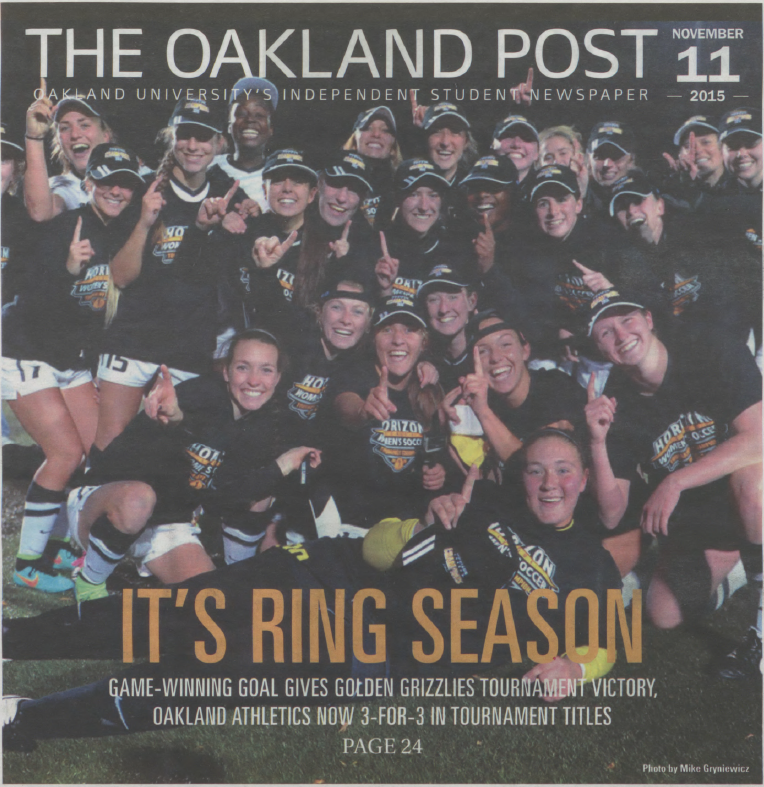Cover of Oakland Post showing athletes