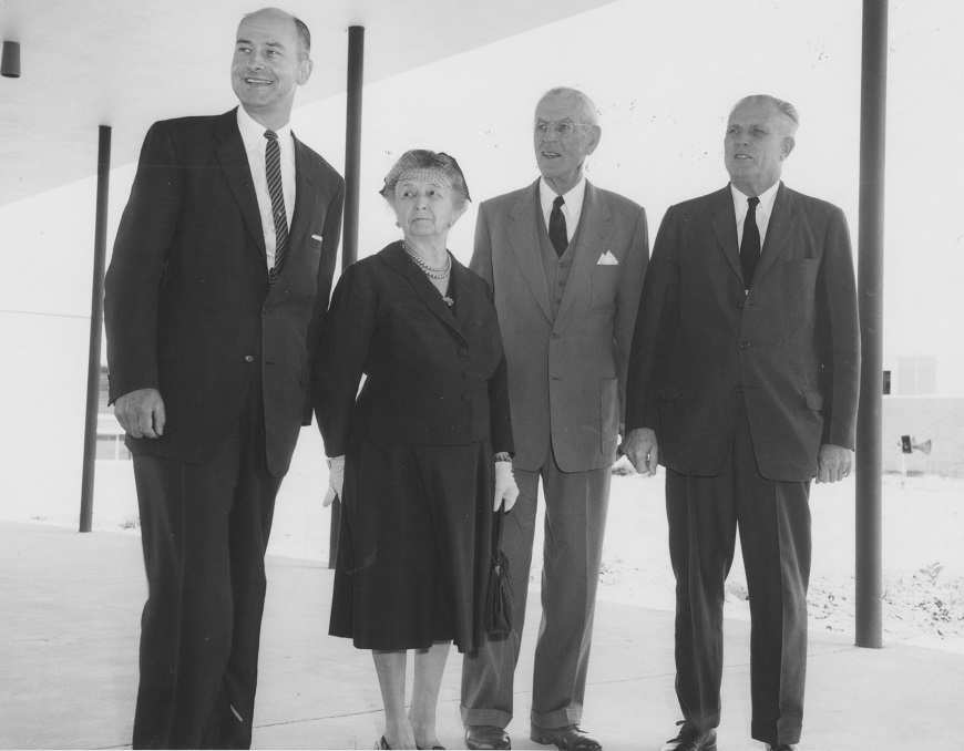 Photograph with Varner, the Wilsons, and President Hannah