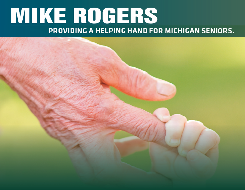Ad for reelection of Rogers arguing he helped Michigan seniors