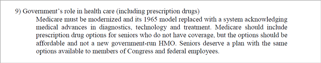 brief paragraph summarizing Roger's ideas on Medicare reform
