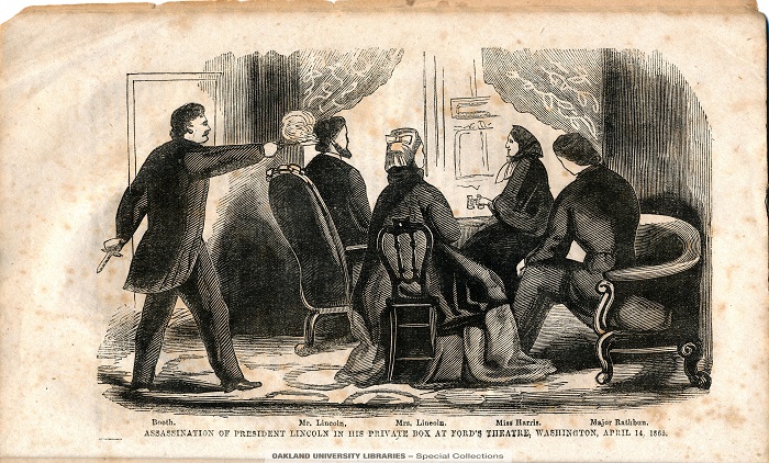Illustration of Lincoln Assassination at Ford Theatre