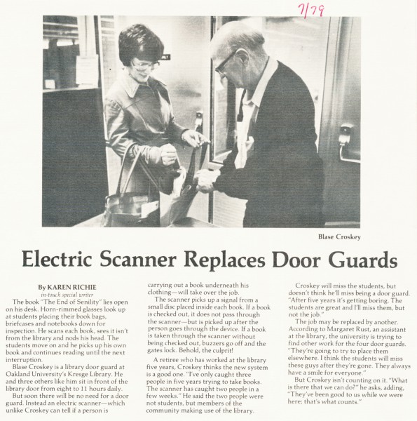 Electric scanner replaces door guards