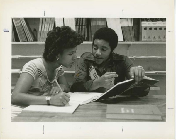 Students studying in Kresge Library